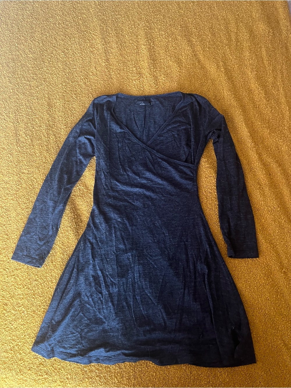 Prana Wool Long-Sleeve Wrap Fit & Flare Dress